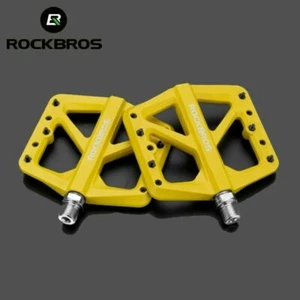 NEW ROCKBROS Bike Pedals MTB Lightweight Nylon Composite 9/16" DU Bearing 1 SET - Picture 1 of 17