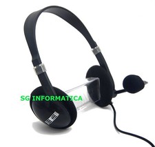 CUFFIE CUFFIA PC MICROFONO CONTROLLO VOLUME SKYPE CHAT SMART WORKING LAVORO CASA