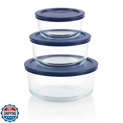 Pyrex Simply Store (3-Pack) Glass Food Storage Containers Set, (2, 4 and 7 Cu - Image 1 of 4