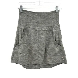 ICEBREAKER Heather Gray 100% Merino Wool Pull On Stretch Athletic Skirt Size XS - Picture 1 of 6