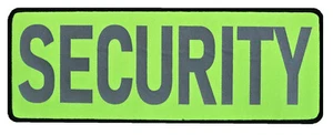 SECURITY HI-VIS NEON YELLOW REFLECTIVE PATCH PANEL 11X4 HOOK - LIKE 5.11 SHIRT - Picture 1 of 3