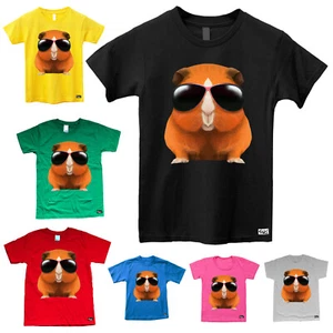 EAKS® Kinder Mädchen Kids T-Shirt "Meerschweinchen mit Sonnenbrille" Fun Shirt - Bild 1 von 11