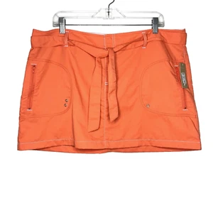 Nautica Skirt Womens XL Orange Tie Waist Zip Pockets Nylon Vacation Beach Summer - Picture 1 of 13