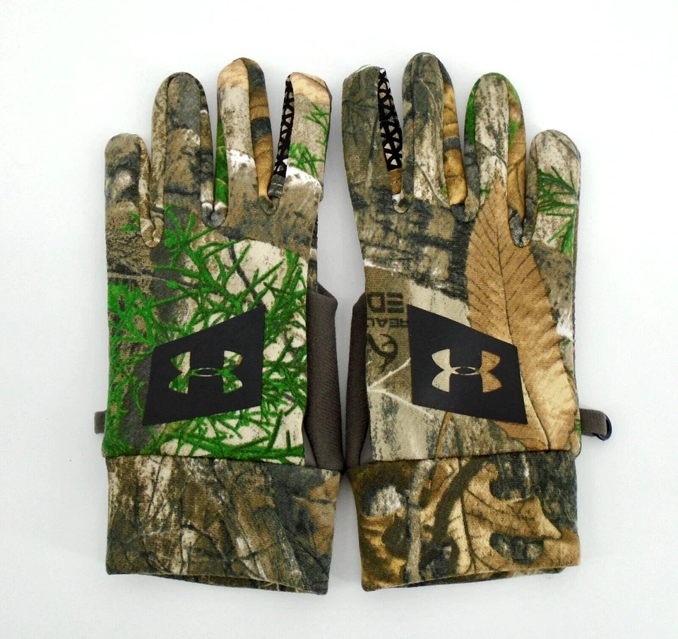 Under Armour UA Early Season ColdGear® Forest Camo Fleece Gloves Mens Small - Image 1 of 4