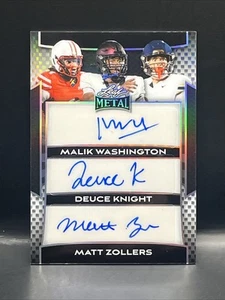 2025 Leaf Metal Red Malik Washington Deuce Knight Matt Zollers RC Auto # 11/25 - Bild 1 von 2