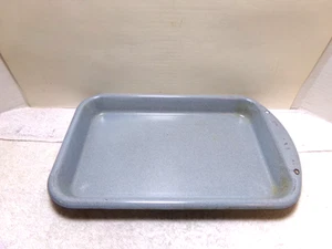 Vintage Grey Enamelware Tray 12" x 8" - Picture 1 of 3