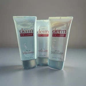 Derm Exclusive Facial Cleanser AM PM 6 Oz Lot Of 3 Tubes New Factory Sealed - Picture 1 of 4