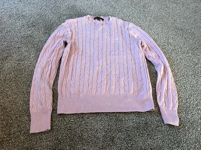 Suéter Brooks Brothers Mujer Talla M Rosa Tejido con Cable Cuello Redondo Pullover Clásico Foto 1 de 4