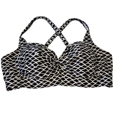 Ava & Viv Negro/Blanco Estampado Geométrico Bikini Traje de Baño Top Mujer Talla Grande 20W Foto 1 de 4