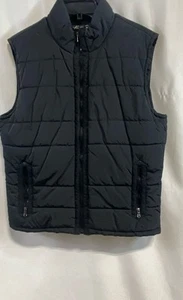 Kenneth Cole Mens Black Zipper Pockets Sleeveless Full-Zip Puffer Vest Size L - Picture 1 of 4
