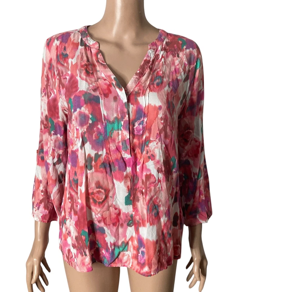 Винтажный Giorgio Sant Angelo рубашка женщин средний розовый цветочный пуловер - Изображение 1 из 4