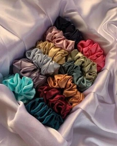 UNICHOICE Classic Satin Silk Scrunchies For Women And Girls Set Of 12 Scrunchie - Picture 1 of 7