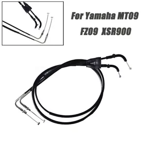 Black Motorcycle Throttle Cable Wires Left &Right For Yamaha MT09 FZ09 2014-2018 - Picture 1 of 10
