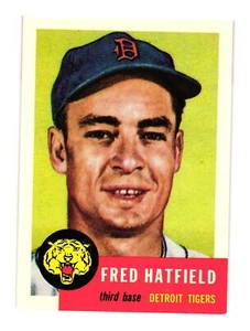 1953 Topps #163b Fred Hatfield Bio utiliza texto negro - Imagen 1 de 2
