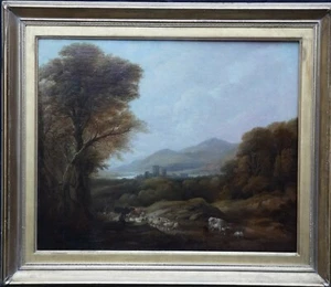 HENRY JUTSUM BRITISCHE VIKTORIANISCHE KUNST LANDSCHAFT ÖLGEMÄLDE VIEHTREIBER 1816-186 - Bild 1 von 12