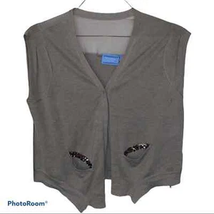 Simply Vera Vera Wang petite large womens earl gray cardigan sequined pockets - Picture 1 of 12
