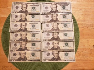 12 note $20 Twen Dollar Bills "A-L" ALL 12 Districts Complete set GOOD condition - Picture 1 of 3