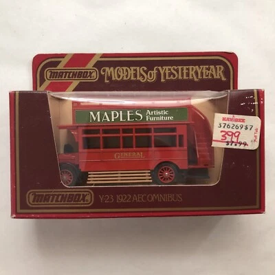 MATCHBOX Models of Yesteryear Y-23 1922 AEC Omnibus Maples Furn. Diecast 1:72 - Image 1 of 4