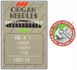 ORGAN DBX1 16X231 16X257 GRÖSSE = 16/100 INDUSTRIAL L/STICH NÄHMASCHINENNADELN - Bild 1 von 3