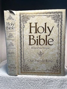1971 HOLY BIBLE King James OUR FAMILY Red Letter Reference Regency Illustrated - Picture 1 of 11