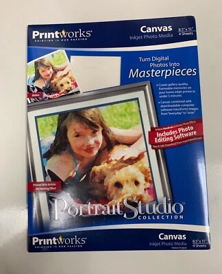 Printworks Photo Paper, Canvas, 8.5 x 11, 17 mil Thickness, 4 Sheets/Pack - 0064 - Image 1 of 3