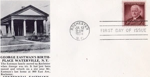 1954 #1062 George Eastman FDC MIT SELTENEM EASTMAN KODAK GEBURTSORT GÜTESIEGEL UA! - Bild 1 von 1