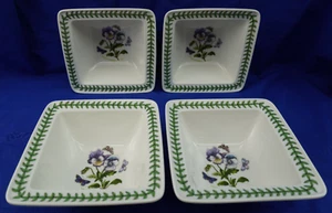 Portmeirion Botanic Garden (4) Square Cereal Soup Bowls, 6 5/8" (B34) - Picture 1 of 15