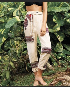 NWT Free People Pasadena Patchwork Pants Size 12 New - Picture 1 of 4