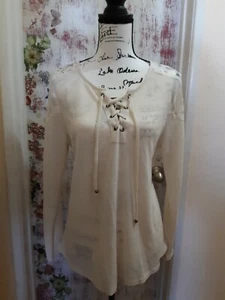 Strickoberteil Damen groß elfenbeinfarben Style & Co. Langarm - Bild 1 von 5