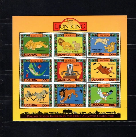 Uganda Disney 1266 Lion King VF MNH Sheet of 9 A2 Cover