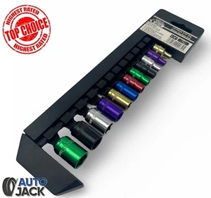 12pc 1/4" Drive Metric Socket Set 4–13mm – Cr-V Steel 6-Point Colour Coded Rail - Picture 1 of 9