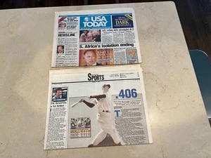 Ted Williams Boston Red Sox Zeitung Menge (2) Zeitungen USA Today guter Zustand - Bild 1 von 4