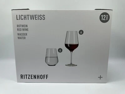 Juego de 12 vasos de agua y vino tinto Ritzenhoff blanco claro Aurelie 001 Foto 1 de 4