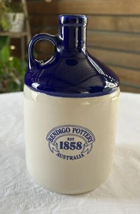 Bendigo Pottery - Australia - Stoneware Jug/Flagon - Heritage Style - Navy Blue - Picture 1 of 7