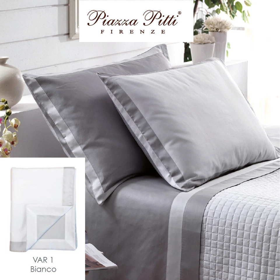 Completo lenzuola matrimoniale Ariel – var. 1 (Bianco) – In raso di cotone - Immagine 1 di 1