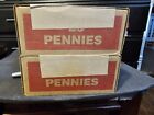 25$-Ky-Unsearched, Sealed Bank Penny rolls Wheat, Indian Heads, Memorial, Sheild