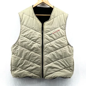 Chaps Ralph Lauren Puffer Vest Tan Black Reversible Vintage Y2K Mens Large - Picture 1 of 8