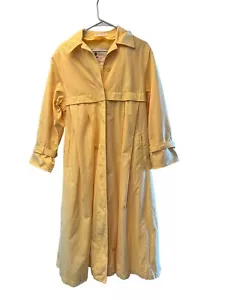 Vintage Misty Harbor Womens 8P Light Yellow Trench Coat Long Outerwear Jackets - Picture 1 of 18