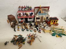 Vintage Timpo Toys Britain’s Swopets Wild West Cowboy Mixed Lot Carriage Mounted