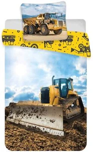 Baustelle Baby-Bettwäsche-Set 100x135 Kipper Raupe Klein-Kinderbettwäsche Jungen - Bild 1 von 4