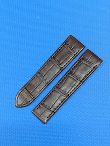 Correa de cocodrilo Cartier Santos Dumont marrón chocolate genuina 18 mm 16 mm - Imagen 1 de 4