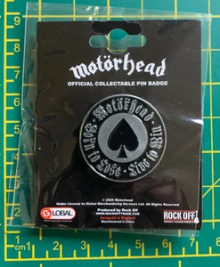 MOTORHEAD BORN TO LOSE LIVE TO WIN SPADE LOGO METAL BADGE OFFICIALLY LICENSED - Picture 1 of 7