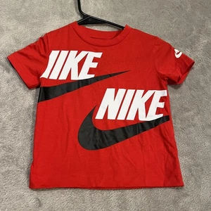 Maglia Nike bambino 3T rossa grande logo swoosh grafica manica corta girocollo atletica - Foto 1 di 5