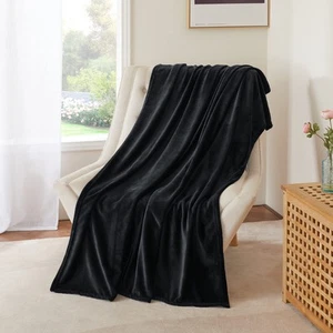Halloween Fleece Throw Black 50" x 60", Super Soft Lightweight Microfiber Fla... - Picture 1 of 7