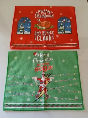 Juego de 2 toallas de cocina divertidas de vacaciones de Navidad Griswold's (24" x 15") nuevas sin etiquetas Foto 1 de 3