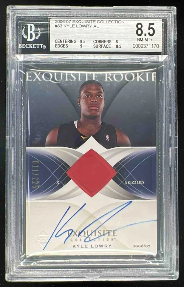 2006-07 Exquisite Collection #83 Kyle Lowry Autograph RC Auto /225 BGS 8.5 - Image 1 of 2