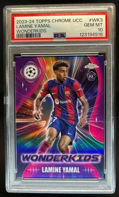 2023 Topps Cromo UEFA Lamine Yamal Wonderkids RC Novato #WK-3 Barcelona PSA 10 Foto 1 de 2