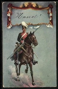 Künstler-AK Nürnberg, K. b. 1. Chevauxleger-Regiment, Soldat in Uniform - Picture 1 of 2