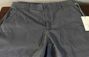 Chino Women's Solid Gray Shorts Zip Fly Relaxed Stretch Fit 3” Inseam Size 12 - Picture 1 of 12