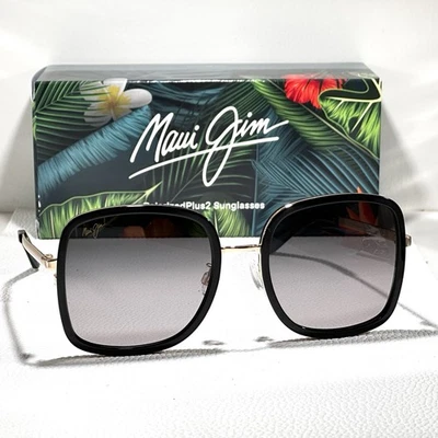 Gafas de sol polarizadas negras/doradas Maui Jim Pua MJ865-02 Foto 1 de 4